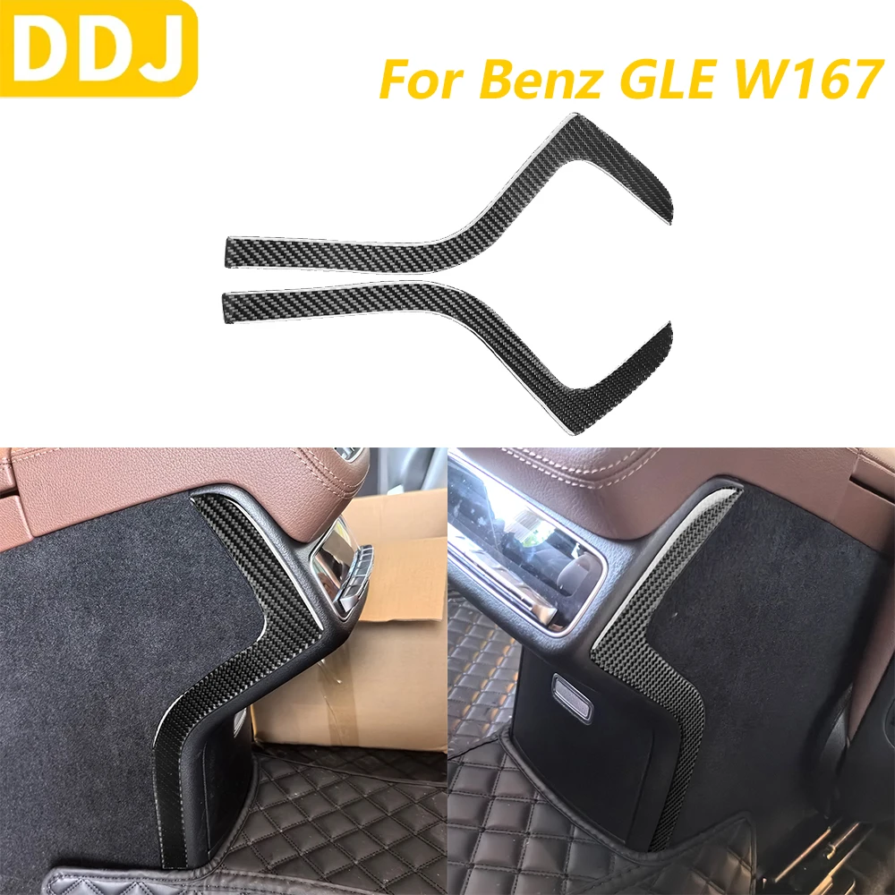For Mercedes-Benz W167 GLE 300 350 400 450 2019-2024 Real Carbon Fiber Car Accessories Rear Storage Both Side Cover Trim Sticker