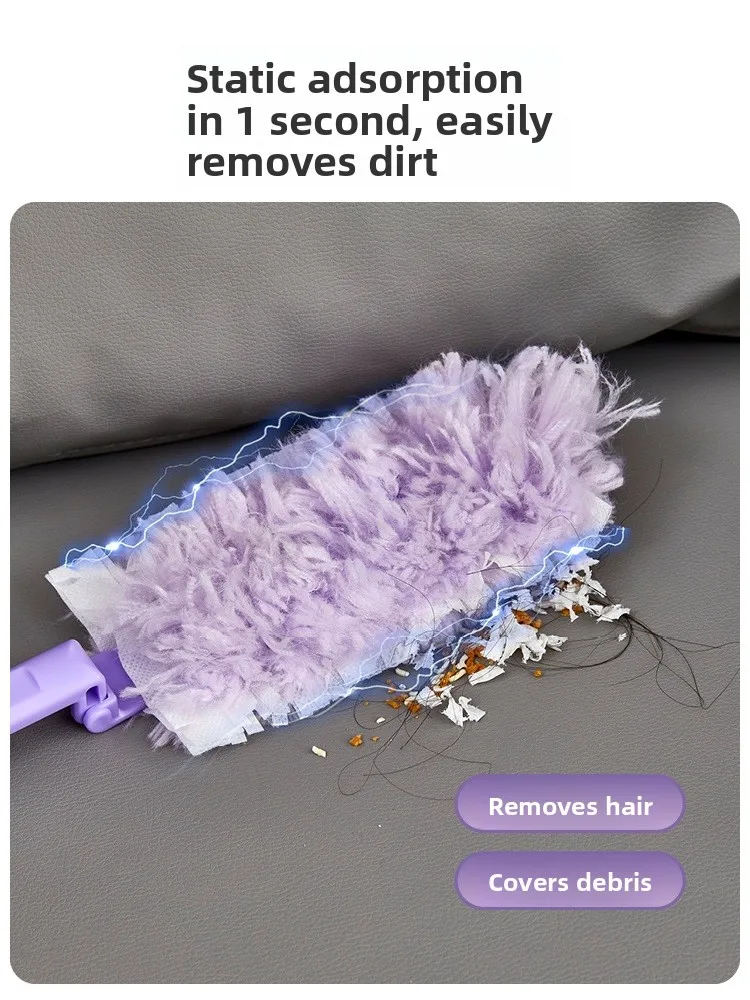 Exble Static Dust Removal Feather Duster Home Car Cleaning Tool Microfiber round Head Dust Bru Household Chores view 5