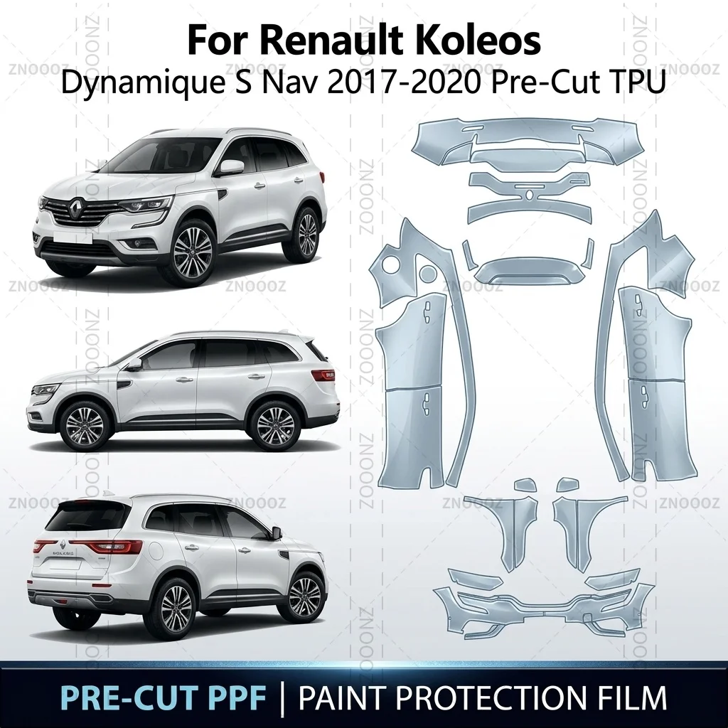 For Renault Koleos Dynamique S Nav 2017-2020 Pre-Cut TPU PPF Kit Self Healing Anti Full Vehicle Glossy Clear Matte Black