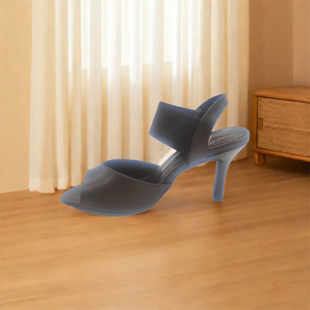 

7cm Heeled Women Party Danceing Shoes Pointed Peep Toe Sandal Mujer Genuine Leather Black Latin Salsa Ballroom Dance Shoes Woman