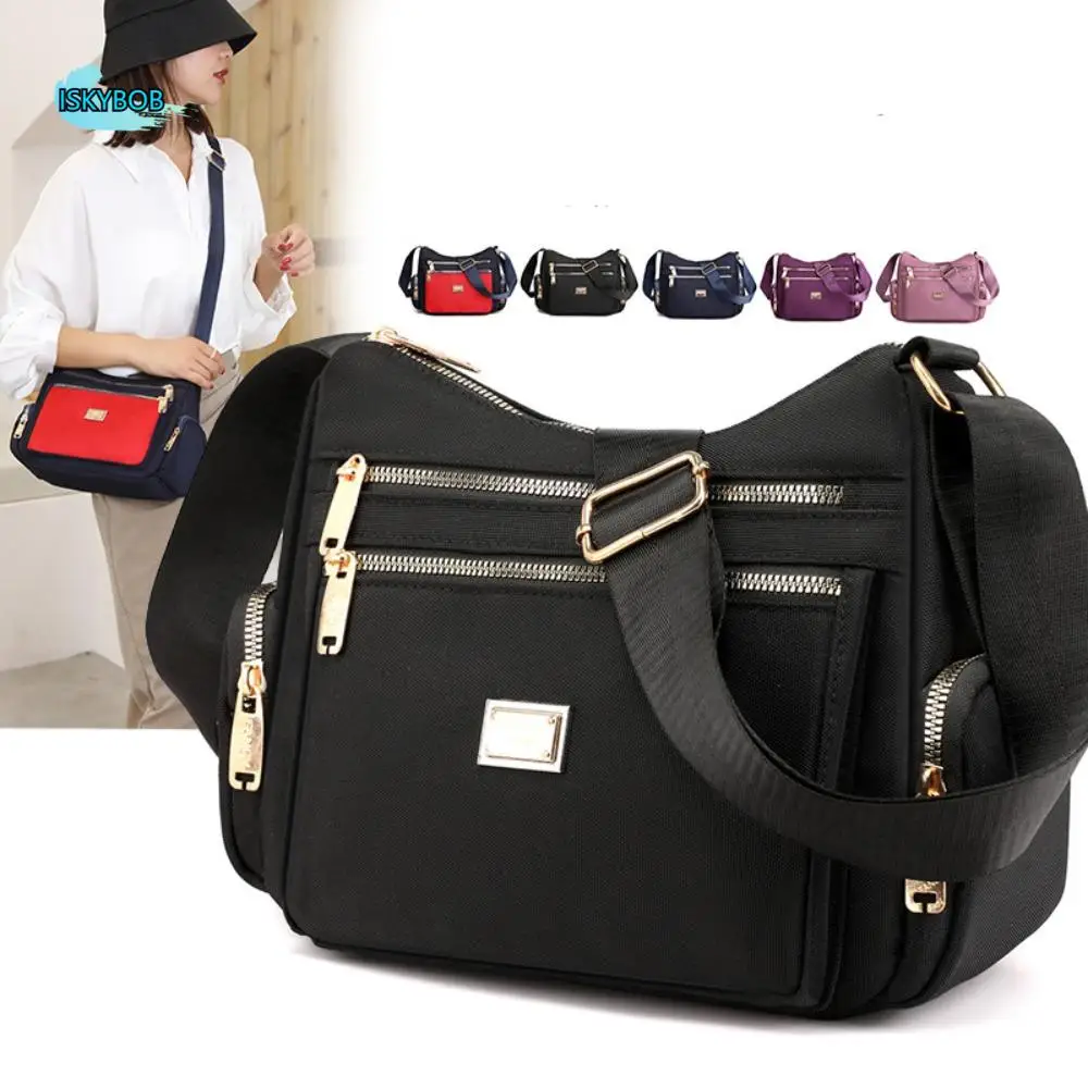 

Zipper Middle-aged Mother's Bag Casual Large Capacity Mobile Phone Shoulder Bag Solid Color Multiple Usages
