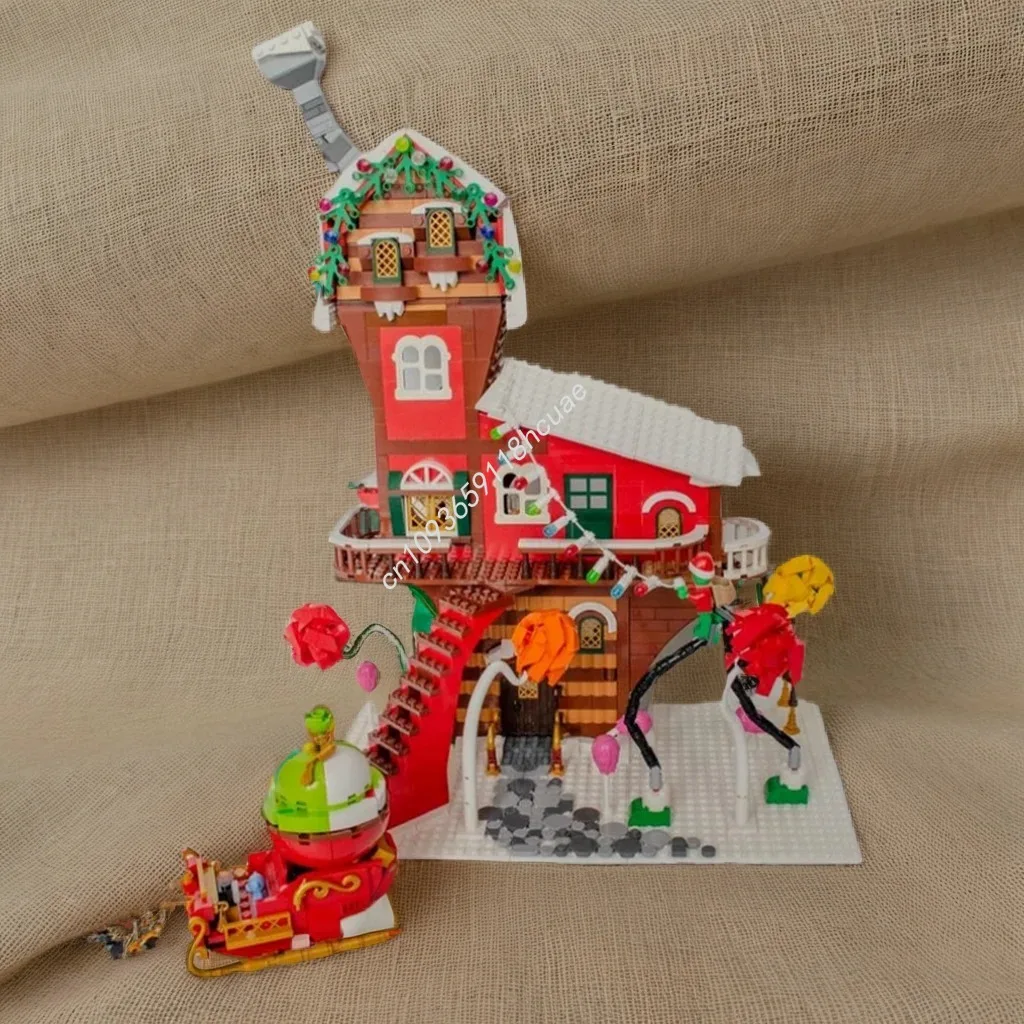 

1331 шт. MOC Whoville Grinch кукольный домик строительные блоки для взрослых Рождественская игрушка подарок коллекционер детская модель конструкция DIY