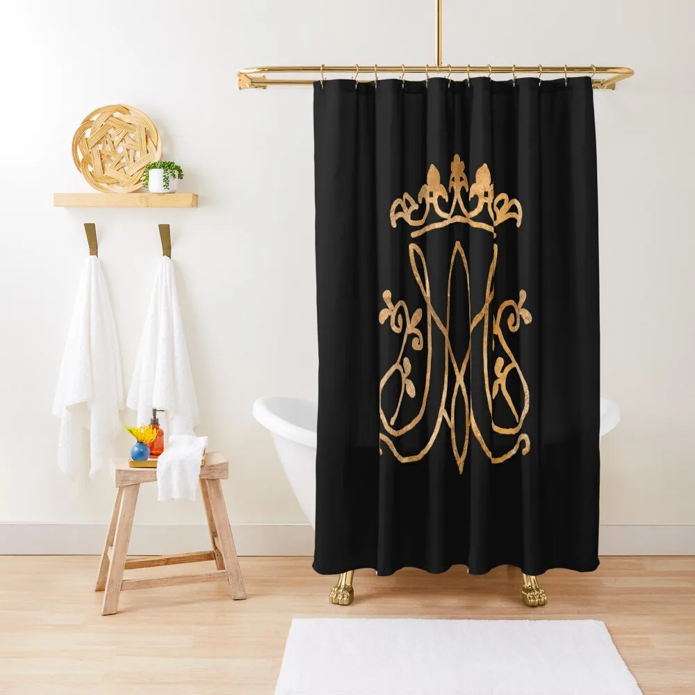 

Ave Maria monogram Shower Curtain For The Bathroom Washable Waterproof Fabric Shower Curtain