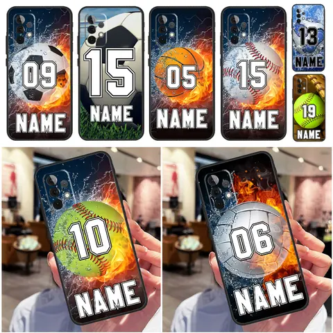 개인화 된 번호 하키 농구 케이스 삼성 갤럭시 A54 A34 A14 A52 A72 A13 A33 A53 A73 A51 A71 A12 A22 A32 커버