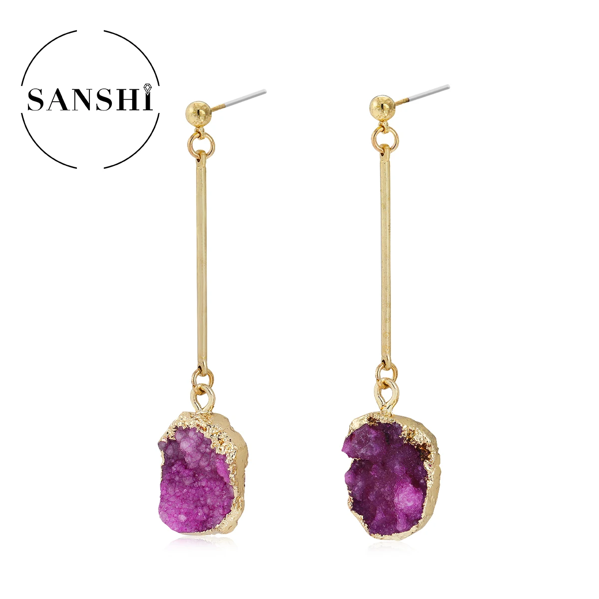 

Classic Elegant Natural Stone Earrings Women Stainless Steel Earrings High-end Jewelry Niche Design Personalized Accessories