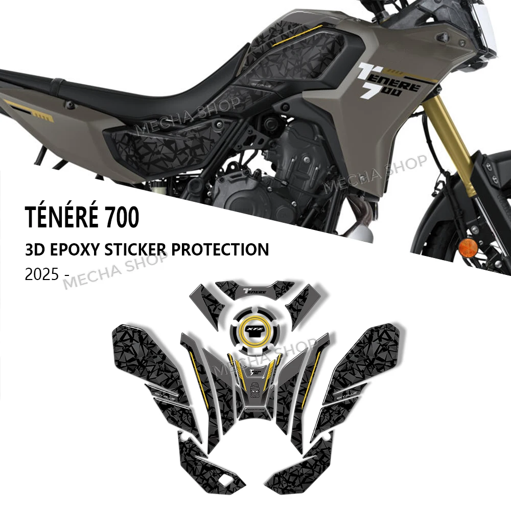 

New T700 2025 Tank Pad 3D Epoxy Resin Sticker Protection Kit Protection For Tenere700 Ténéré 700 2025 Motorcycle Accessories