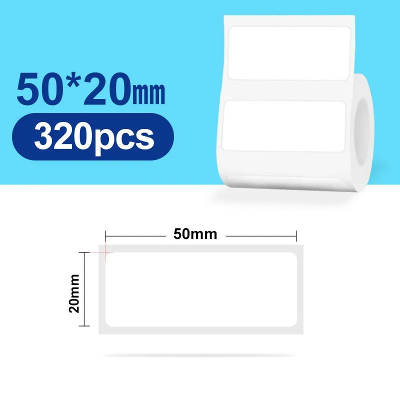 30–50 mm Niimbot B21 B1 B3S Drucker-Etikettenpapierrolle, weiße Aufkleber-Druckpapierrollen, reißfester, wasser- und ölbeständiger Klebstoff