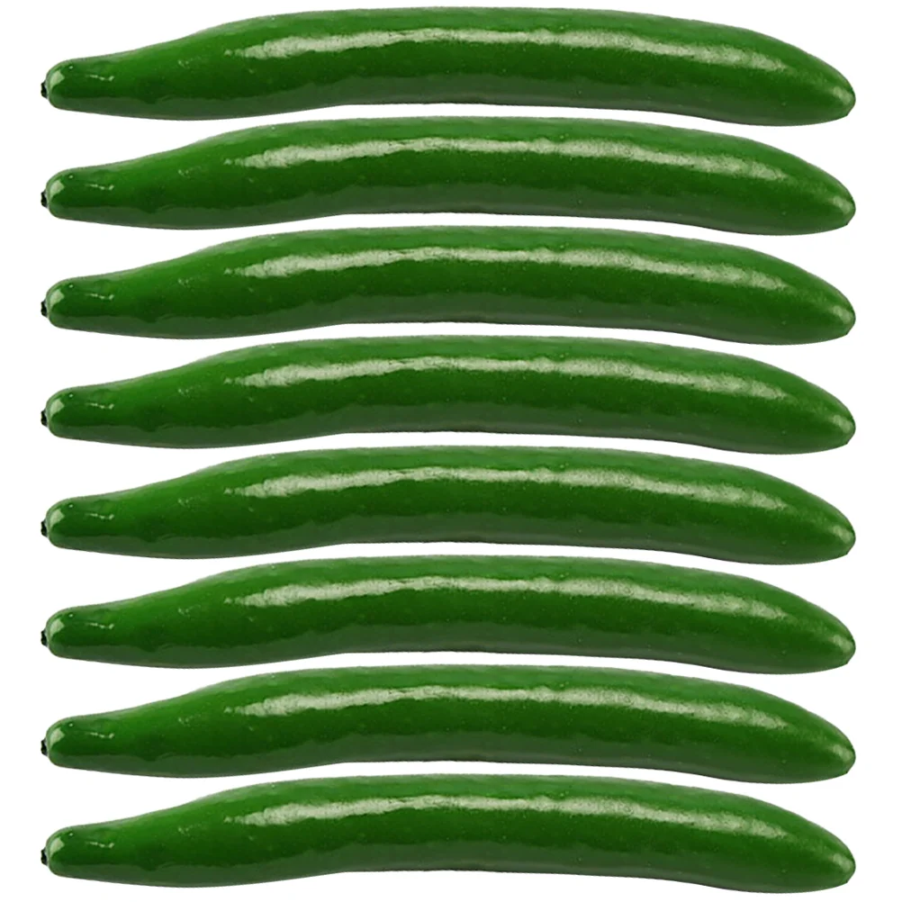 8 Pcs Fake Cucumber Model Decor Decorative Simulation Vegetable Models