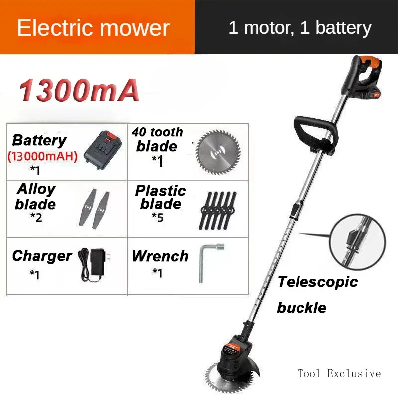 24V Cordless Grass String Trimmer 21000RPM Electric Lawn Mower Weed Adjustable Foldable Cutter Garden For Makita with 2 Battery