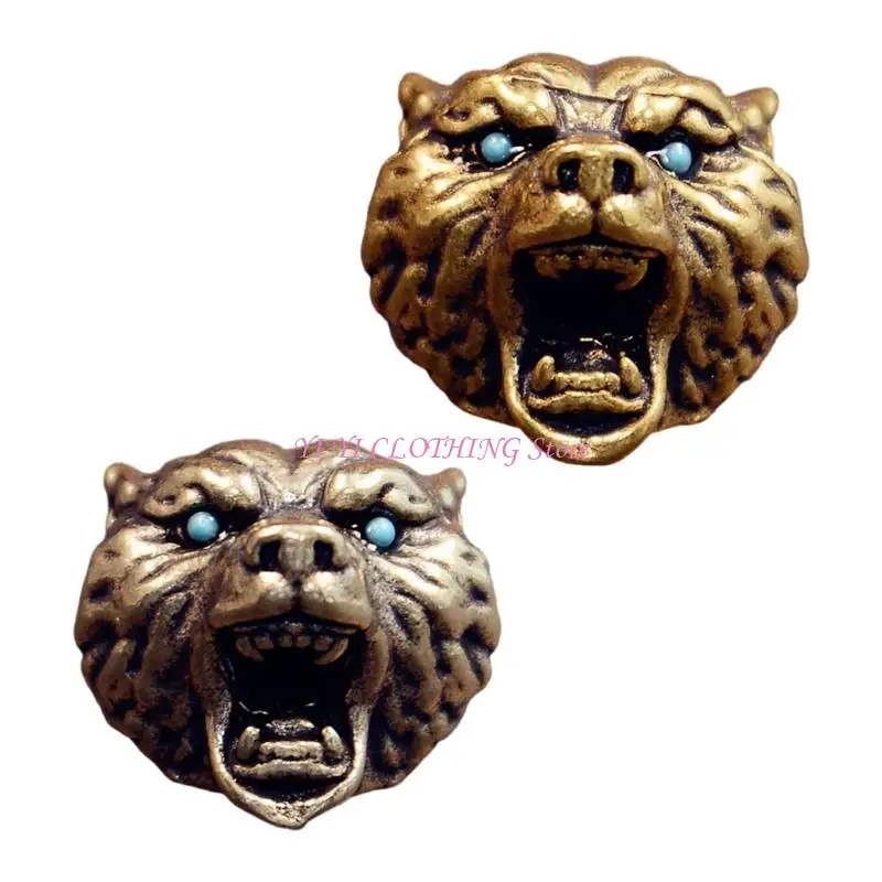 

N5KF Leopard Head Swords Pendant for Paracord and Necklaces Craft Projects Paracord Bead