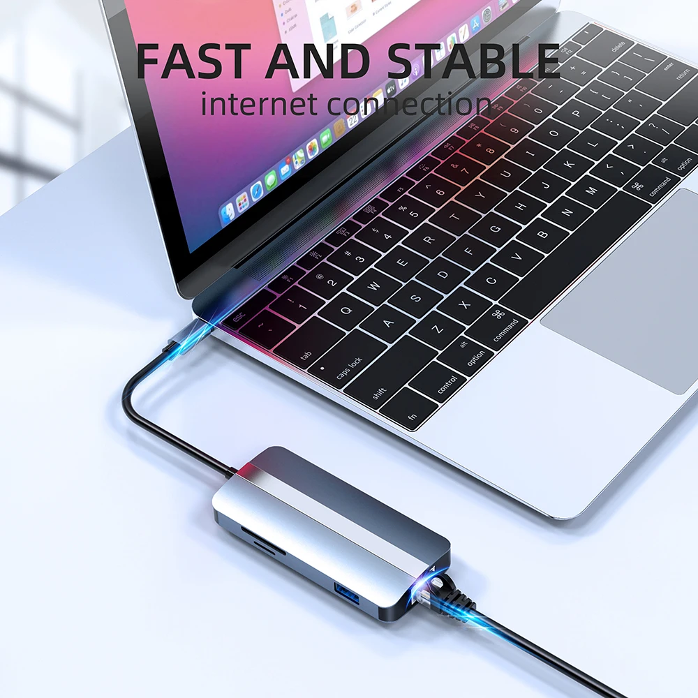 USB موسع نوع-c حوض متعدد الوظائف الكمبيوتر المتفرعة جهاز ل شاومي ل ماك بوك برو 13 15 قطعة USB C HUB 3.0