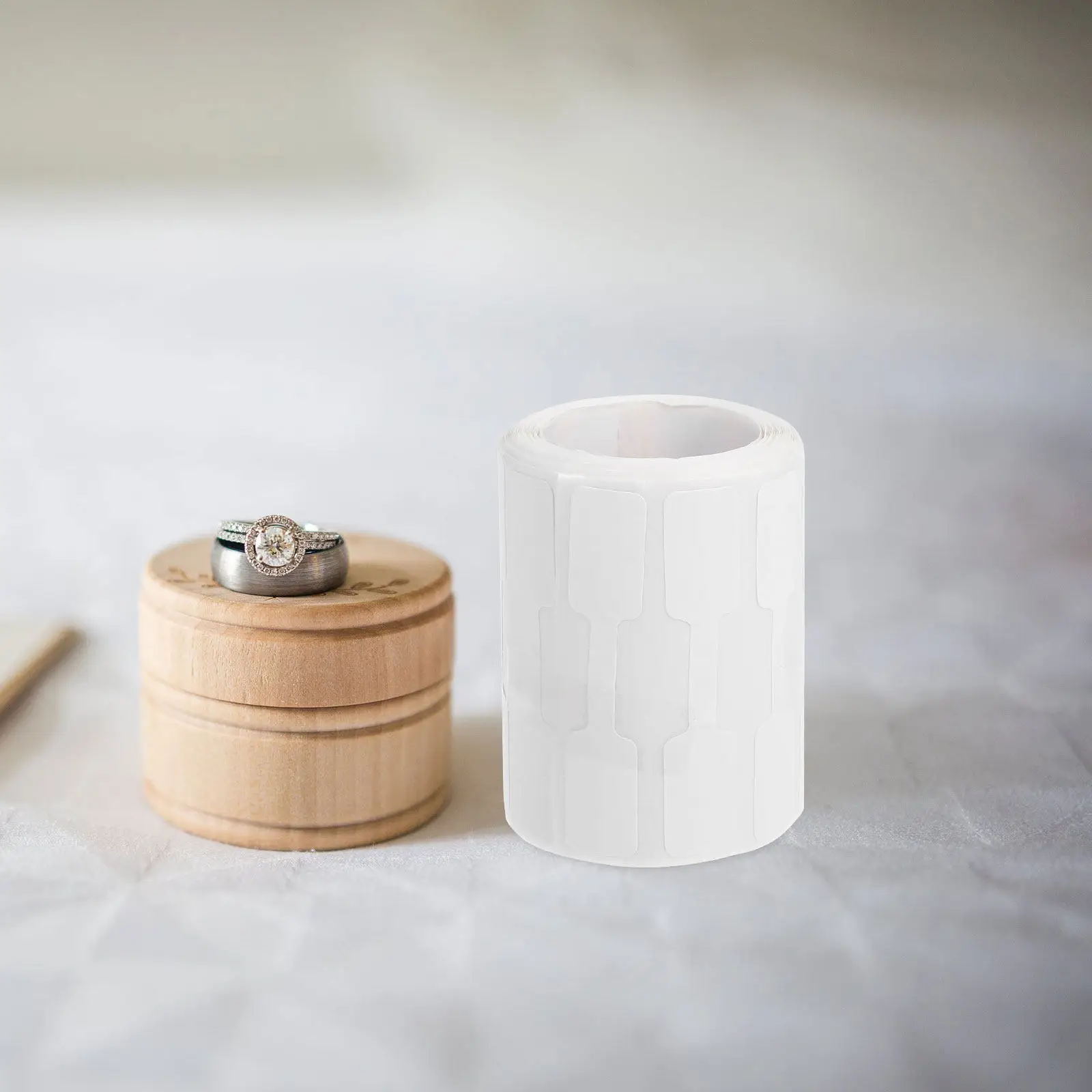 

500Pcs Jewelry Tags Rectangle Blank Self Adhesive Kraft Paper Labels for Ring Necklace Bracelet Price Identification