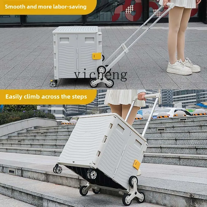 

D24- large capacity small pull cart foldable light portable tie rod trolley shopping cart new