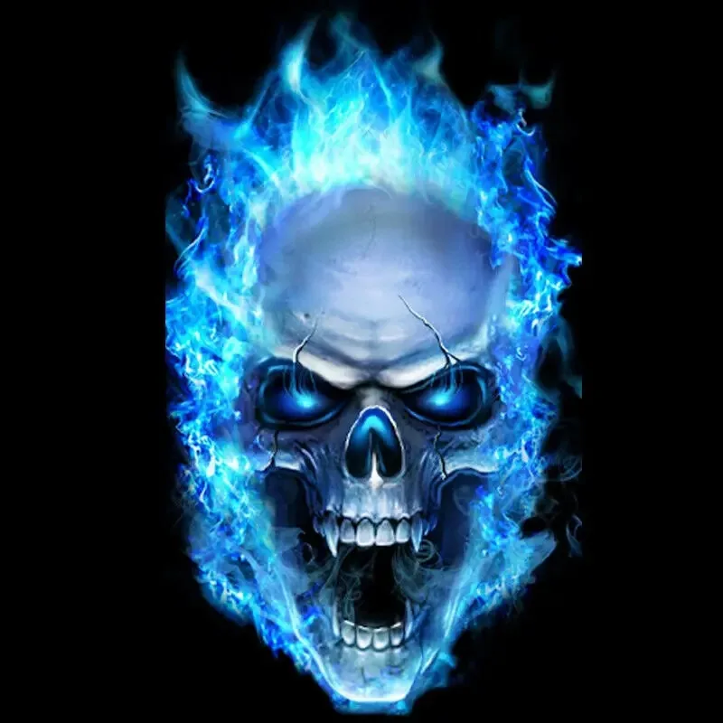 

2 Pieces Ice Blue Flame Skull Logo Wired LED Car Door Welcome Light Shadow Projector