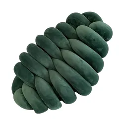 Inyahome Leaf DIY Knot Pillow Plant Cushion Christmas Green Throw Pillows Cute Cushion Knotted Plush Aesthetic Lumbar Pillow