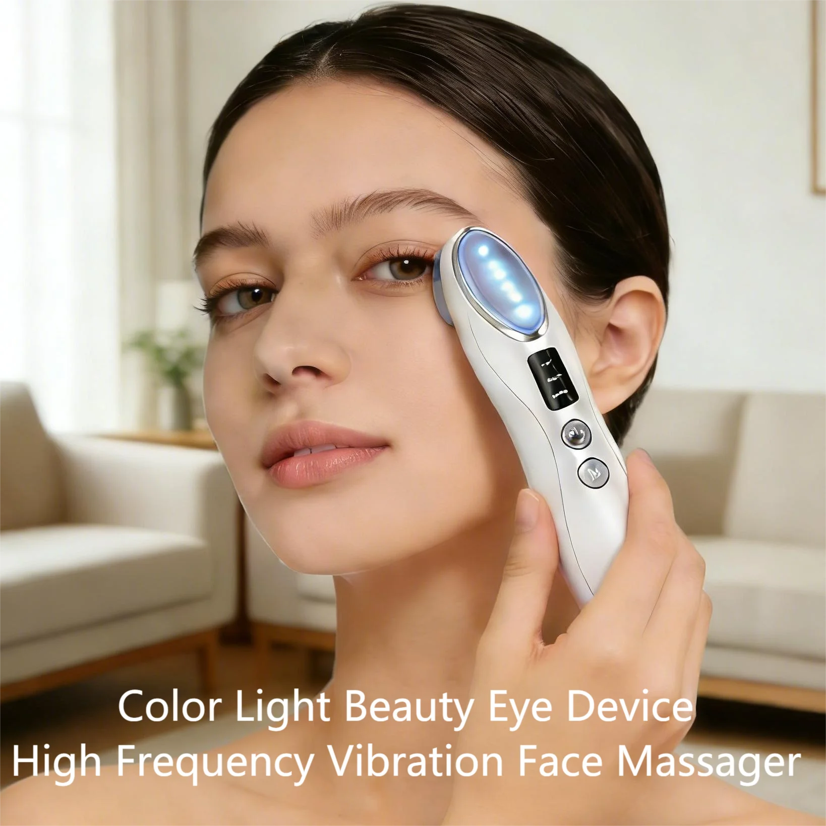 

Многофункциональный массажер для лица и глаз с цветной подсветкой, высокочастотной вибрацией для расслабления и ухода за темными кругами под глазами