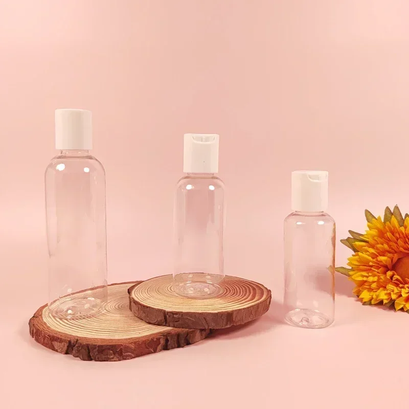 50 Stuks Hervulbare 30 Ml-100 Ml Clear Pet Plastic Flessen Met Disc Top Caps Lege Samendrukbare Containers Voor Lotions Crèmes Shampoo