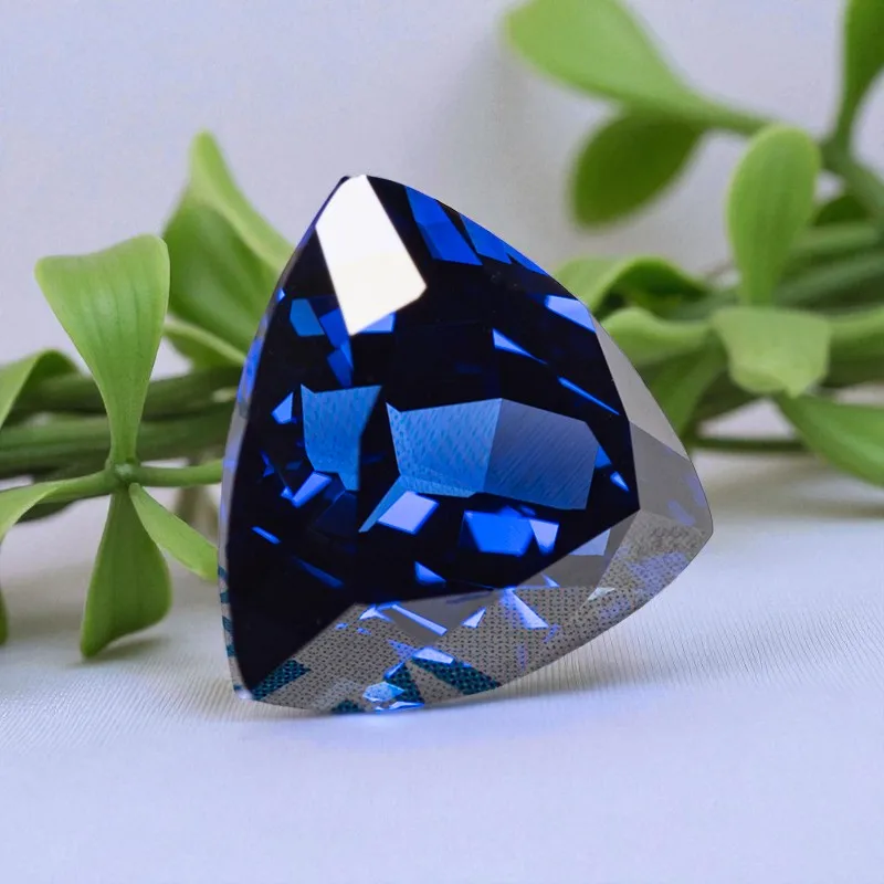 

Trillion Cut Royal Blue Color Lab Grown Sapphire Charms Gemstone For Diy Jewelry Rings Earrings Making Certificate