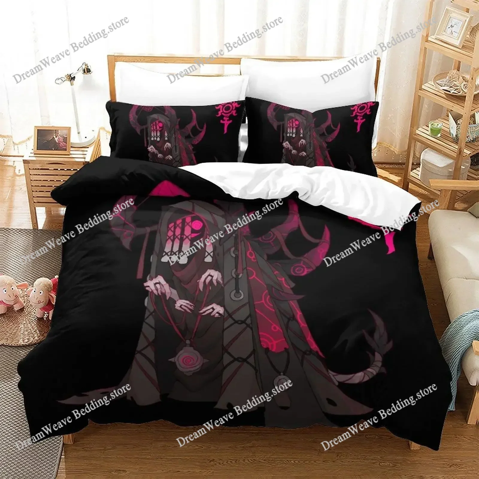 Soulfire Demons Bedding Set Single Twin Full Queen King Size Bed Set Adult Kid Bedroom Duvet Cover Sets 3D Anime Bed Sheet Set96