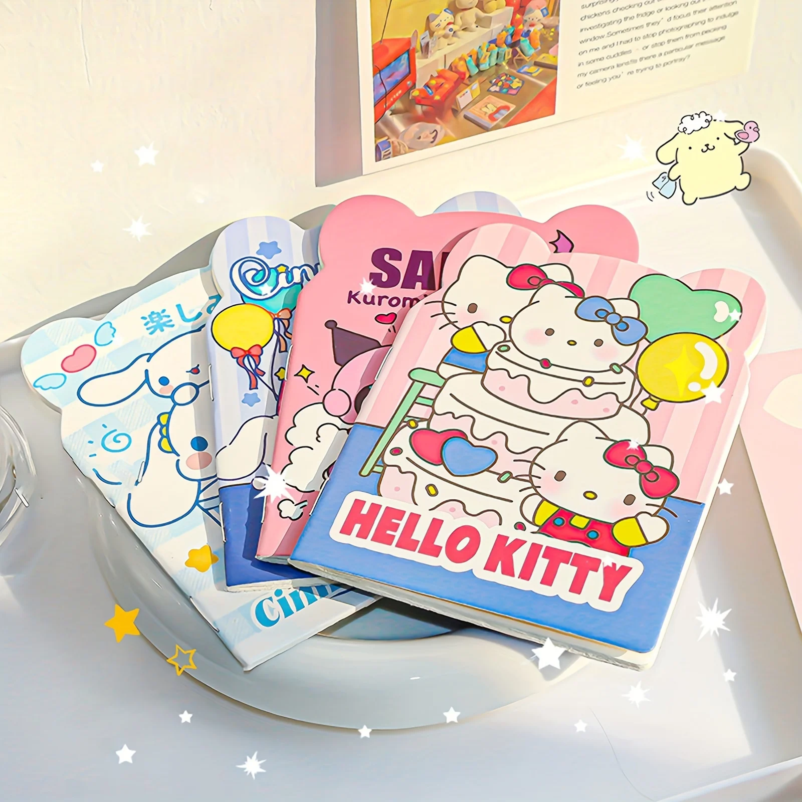 20 قطعة من دفاتر الملاحظات الصغيرة - Hello Kitty، Kuromi، Cinnamoroll، My Melody لوحات مذكرة ملونة بحجم الجيب لهدايا حفلات المكتب