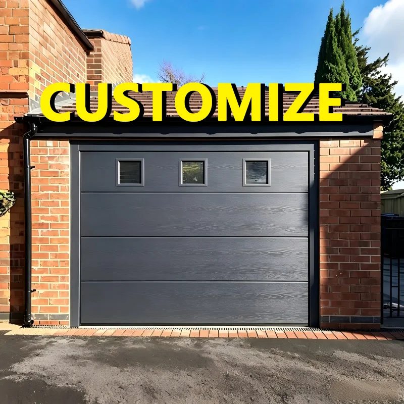 Any Size Custom Desert Modern Style Aluminum Garage Door Matte Warm Tone Texture Remote Auto Lift Arid Region House Entry Door