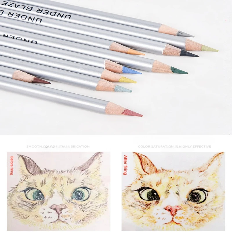 17.4cm Ceramic art under-glaze color pencil DIY painting color painting element tool hand-painted glaze powder pen