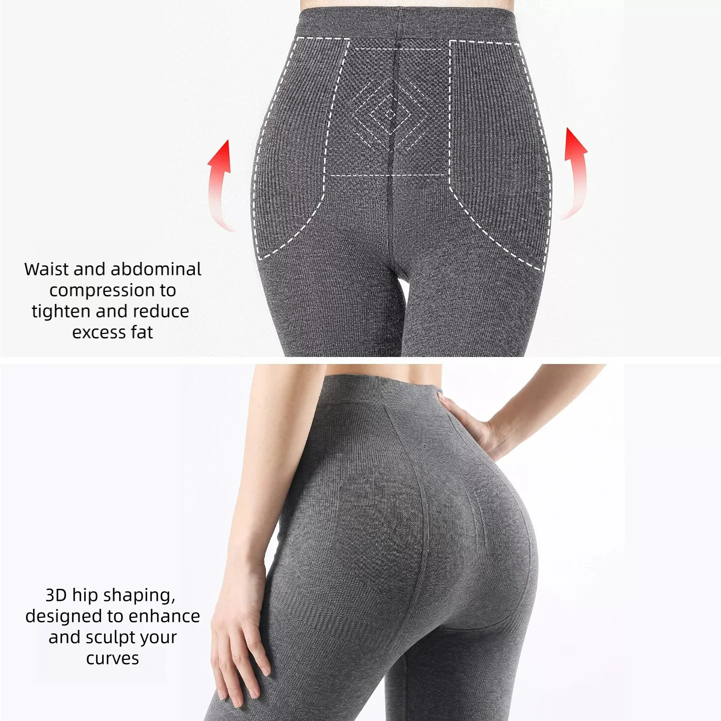 Kave Women 1/2 Pack Fall Outerwear Ribbed Pantyhose Winter Warm Butt Lift Tummy Control Slim Compression Shaping Thermal Tights