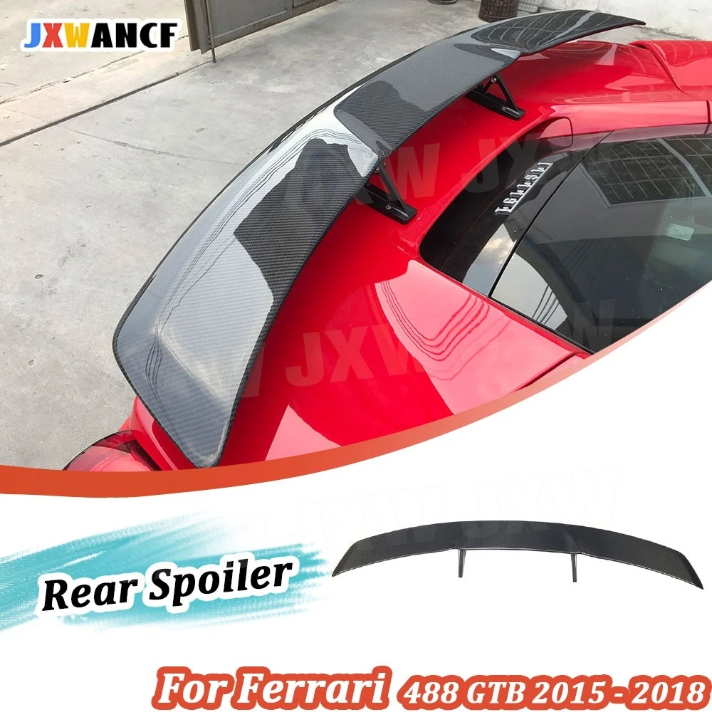 

JXWANCF сухой автомобильный задний спойлер из углеродного волокна, задний бампер, крыло, задняя губа для Ferrari 488 GTB 2015-2018 FRP
