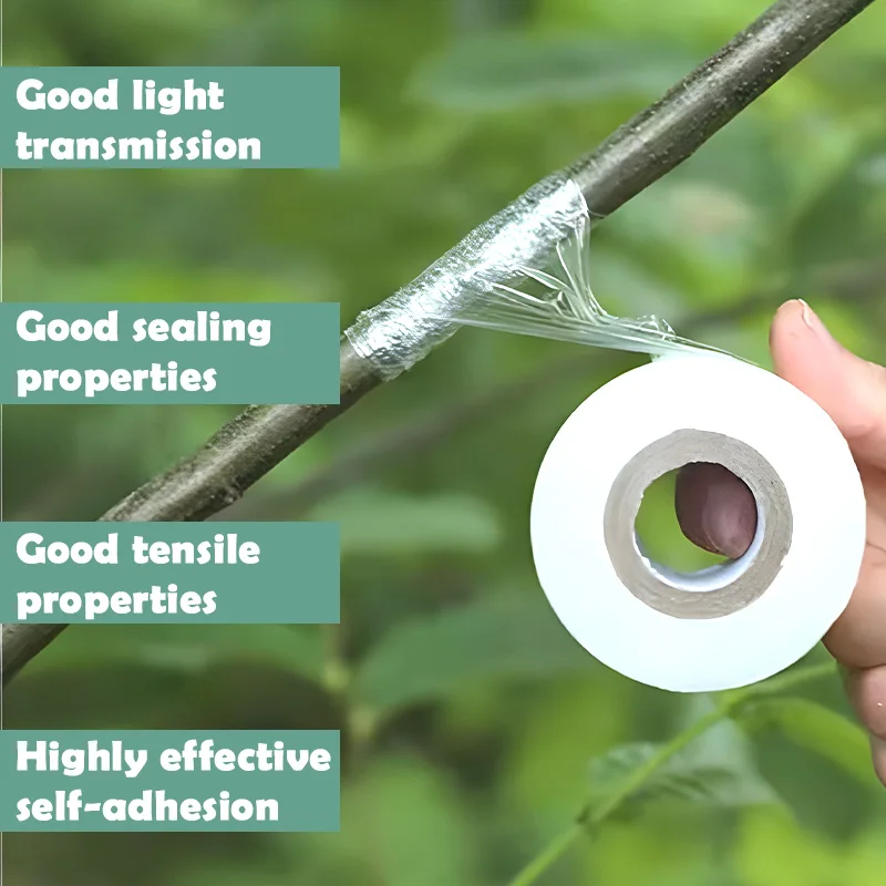 2/3/4cm Width PE Grafting Tape Film Self-adhesive Roll Grafting Tape Tree Grafting Tools for Garden Tree Seedlings Grafting Film