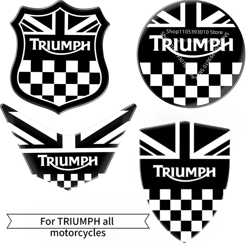 For TRIUMPH Scrambler Speed 400 Twin 900 Street Triple 765 Trident 660 Tiger 900 Motorcycle Stickers 3D Logo Decal Tank Emblem