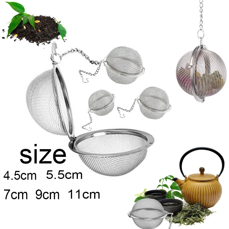 1pcs stainless steel tea infuser ball lock spice tea ball mesh infuser for easy filtering of all kinds of kitchen accessories