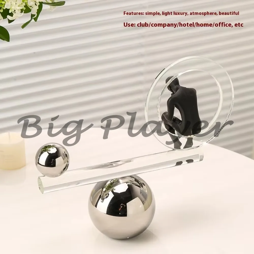 

Modern luxury crystal balance board cabinet simple home creative glass design life novelty home decoration