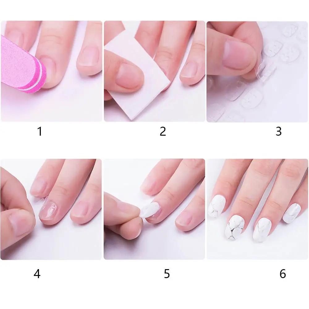 Kosmetyczne DIY Przezroczyste Sztuczne Paznokcie Końcówki Dwustronne Naklejki Narzędzie do Przedłużania Taśmy Klejące