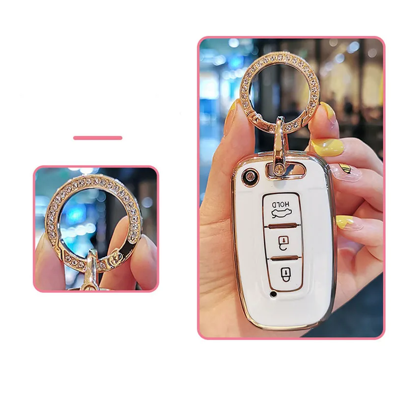 3 Buttons Smart key Case For KIA Forte Sportage K2 K5 For Hyundai Genesis Coupe Sonata ix35 Soft TPU Car Key Fob Shell Cover