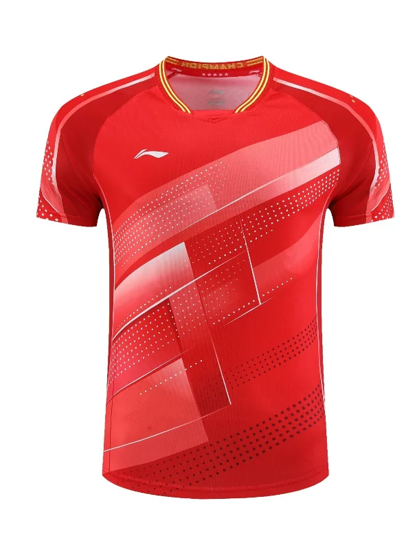 

Customizable Table Tennis Sportswear Badminton Tennis Short-sleeved Tops Competition Suits T-shirts Breathable Sweat-absorbent