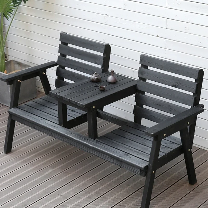 안뜰 더블 등받이 의자, 발코니, 야외 공원 레저, 2 인용 테이블 및 의자 조합