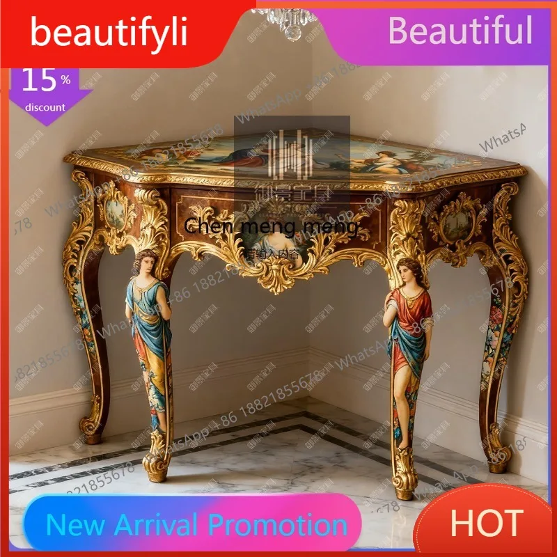 C456 French Baroque triangle several carved painted corner cabinets, living room edge several luxury furniture