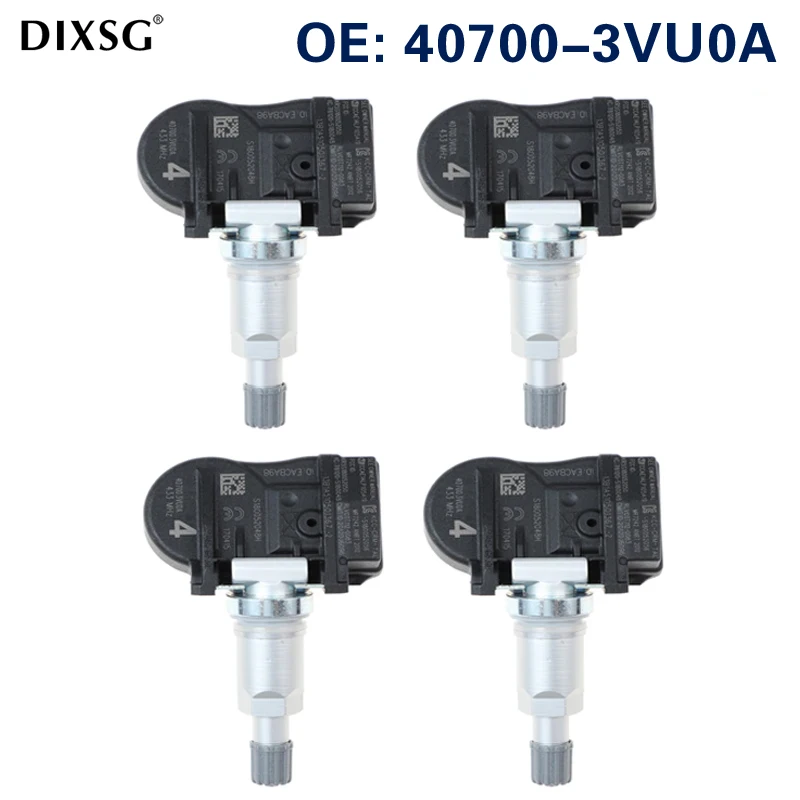 4Pcs TPMS Sensor 407003VU0A  40700-3VU0A 433MHz Tire Pressure Sensor For  Nissan Pulsar Qashqai II TIIDA TEANA X-Trail Rogue