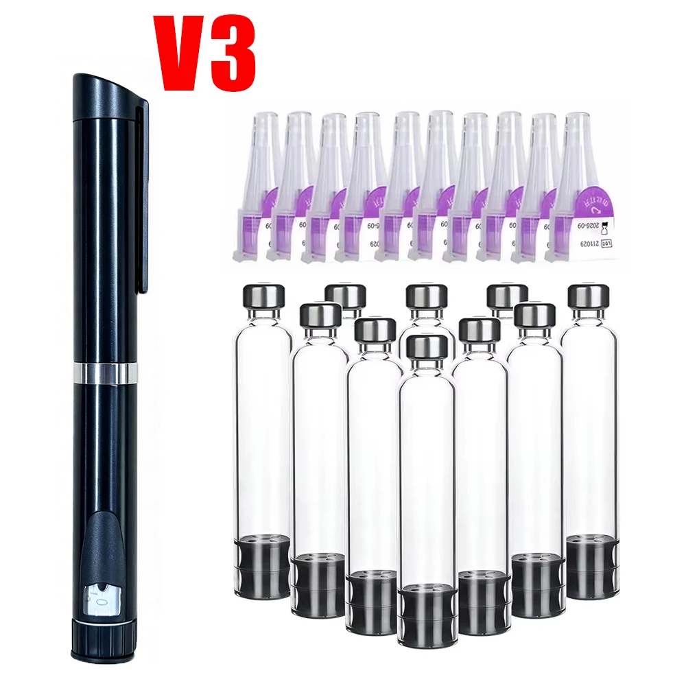 Image of V3 Wiederverwendbarer Peptid-Pen Metall-Injektionspen Einstellbare Dosis 3ml Kartusche Subkutan-Injektor Medizinische Ästhetik Langlebig