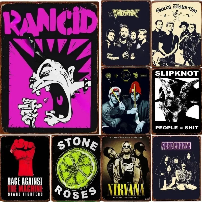 

Musician Band Artwork Rock Band Tin Signs Vintage Plaque Metal Posters for Room Music Bar Home Cafe Wall Art Gift