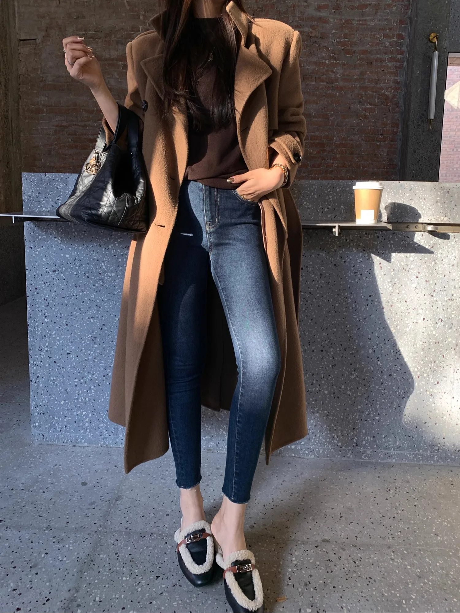 

Джинсы Lilylikes Korean Sle женские облегающие, с подкладкой из флиса, утепленные верблюжьим пухом, повседневные, из эластичного хлопкового денима