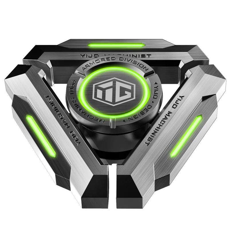 Fidget Spinner lumineux en métal pour adultes, jouet gyroscopique silencieux, soulagement de l'anxiété et du stress, jouet de poche EDC brillant dans le noir