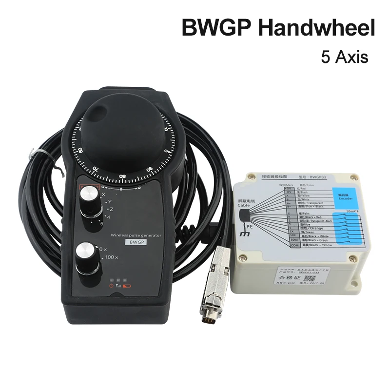 

CNC 5-Axis MPG Pulse Generator Trailer Handwheel Wireless Electronic Handwheel And Emergency Stop CNC Router Pulse Encoder