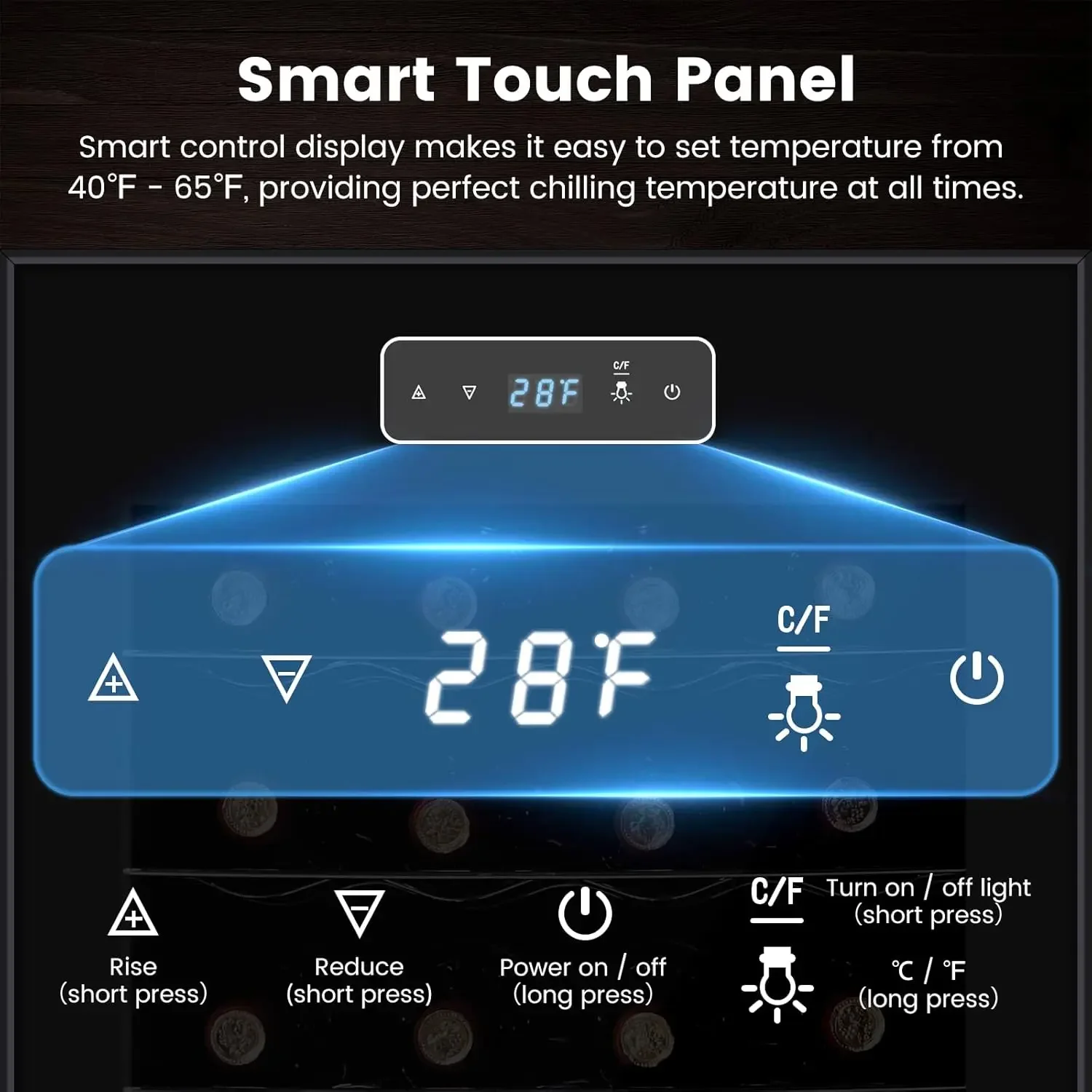 ตู้เย็นคูลเลอร์อิสระใต้เคาน์เตอร์บาร์ขนาดกะทัดรัดตู้เย็นเครื่องดื่ม 24 ขวดเคาน์เตอร์กระจกนิรภัยสองชั้น Doo