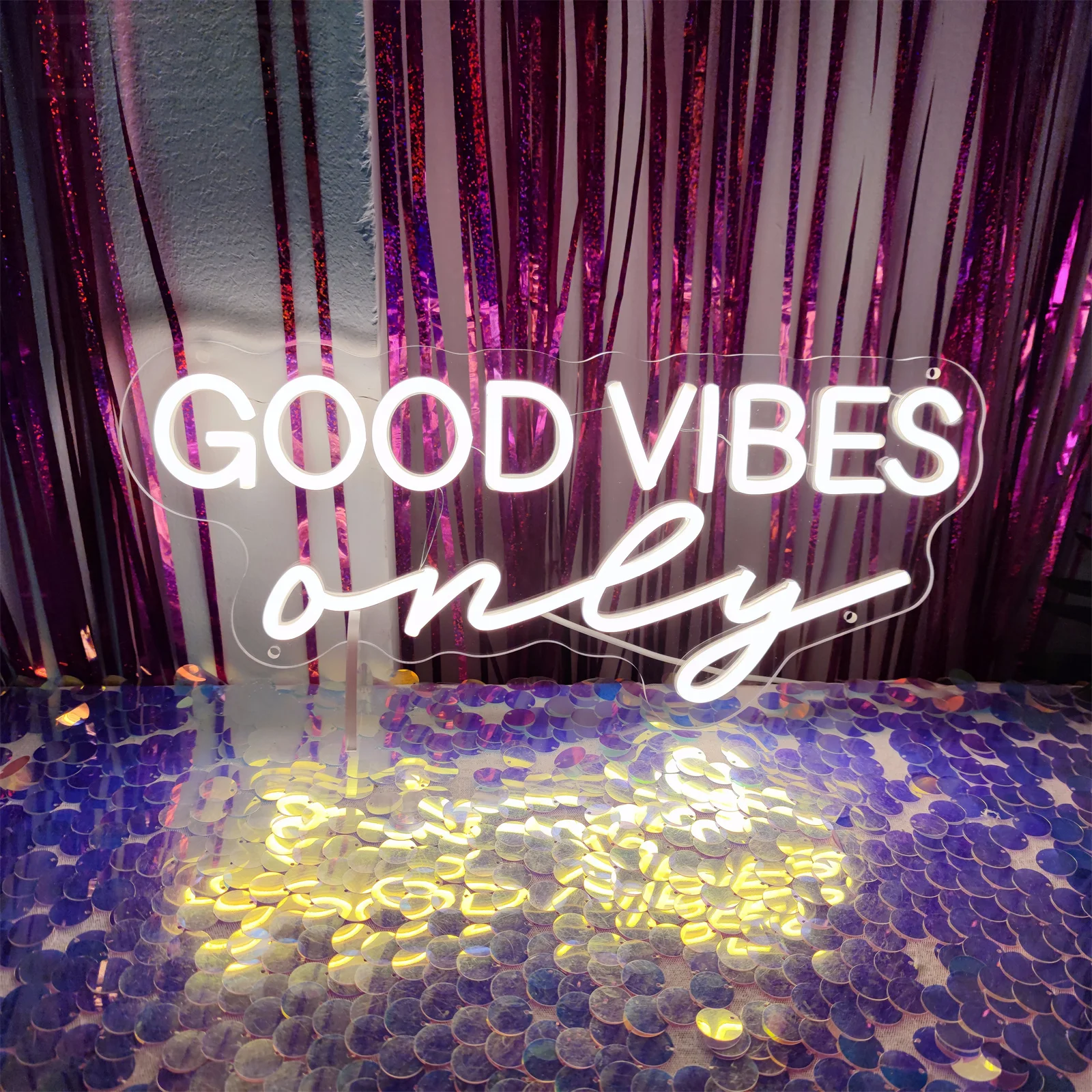 

Светодиодная неоновая вывеска «Good Vibes Only» для декора стен, светодиодный неоновый светильник для бара, спальни, вечеринки, дня рождения, свадьбы, питание от USB 5В