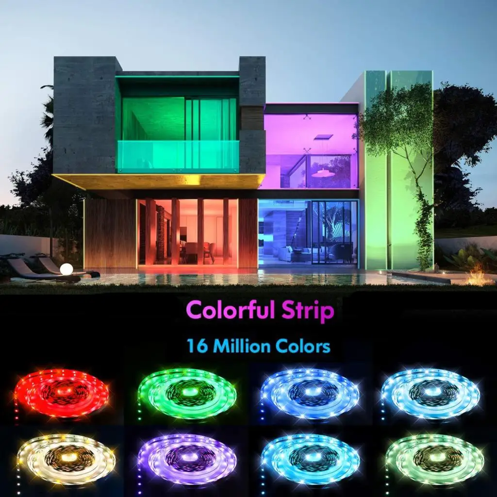 Tuya Smart luces LED Strip Lamps RGB 5050 WIFI Alexa Google Assistant Voice Control 12V Waterproof Fita For Home Festival Decor