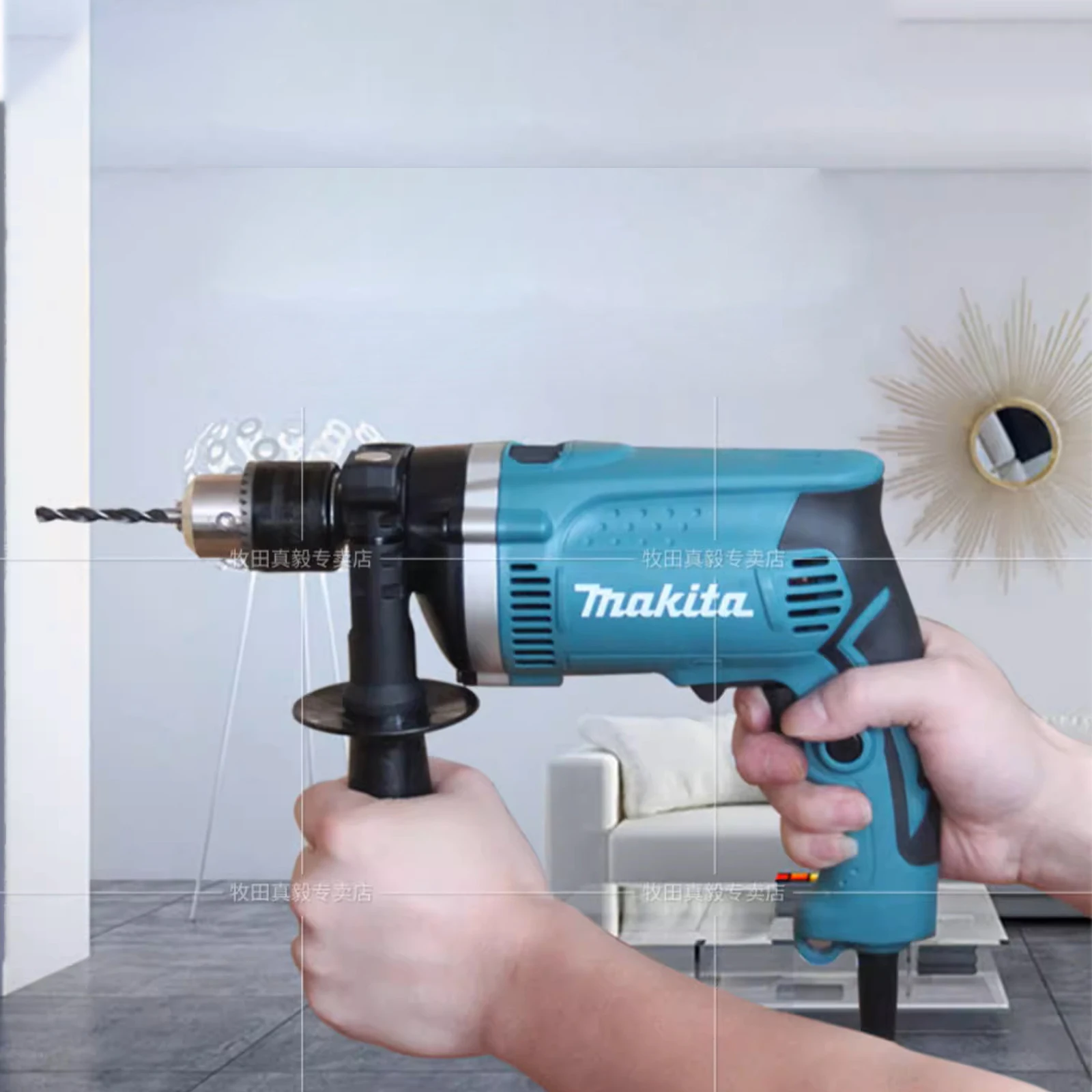 Makita HP1630 Hammer Drill Multi Function Electric Drill Power 710W Hand Drill 13mm Chuck For Concrete Drilling with Drill Bits