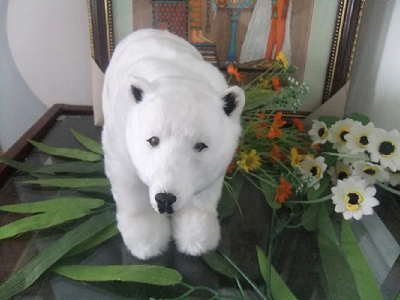 

simulation polar bear model,polyethylene&furs 27x18cm white polar bear toy,prop,home decoration Xmas gift w4228