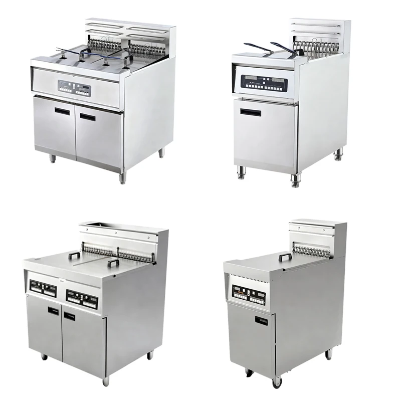

Commercial electric stainless steel intelligent control automatic oil filtration easy to clean hotel fryer cabinet