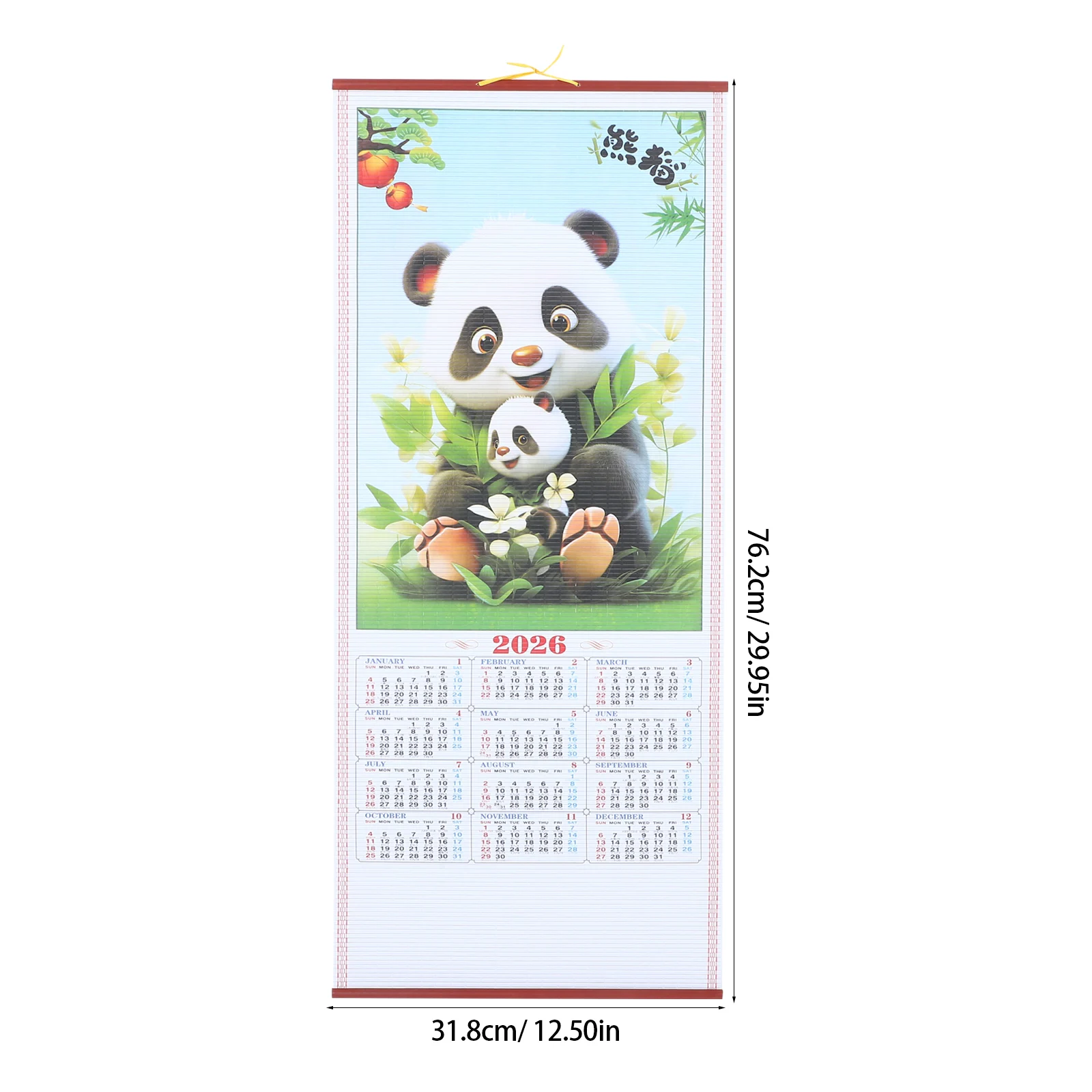 2026 الحصان سنة معلقة التمرير التقويم كبير الصينية القمرية جدار التقويم لغرفة المعيشة مكتب ديكور التقليدية المسيل للدموع #5